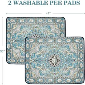 Qeils Washable Dog Pee Pads – 2 Pack Reusable Leakproof Puppy Training Pads 36" x 41"