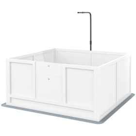 Whelping Box for Puppies with Pee Pad, Pig Rail, Adjustable Door for Small, Medium & Large Breed Dogs Birth, 41" x 39"