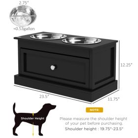 Dog Bowls with Storage Drawer – Raised Dog Feeding Station for Large Dogs