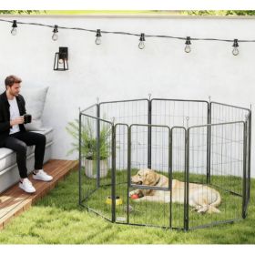 39" Heavy-Duty Metal Dog Playpen – 8-Panel Indoor & Outdoor Exercise Pen with Door