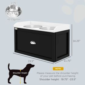 PawHut Elevated Dog Feeding Station with Storage – Raised Dog Bowls for Large Dogs