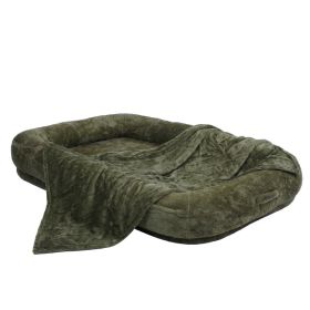 Human Dog Bed 71x47x12in Washable Extra Large Comfortable Pet Bed With Soft Blanket For Sleeping
