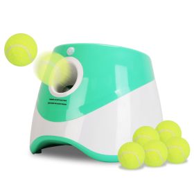 1Pc Automatic Dog Ball Launcher Included 6 Tennis Balls Dog With 3 Adjustable Launch Distance Interactive Ball Thrower Fetch Machine For Small Medium
