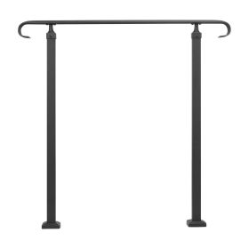 VEVOR Handrails for Outdoor Steps, Fit 1-3 Steps Outdoor Stair Railing, Wrought Iron Handrail, Adjustable Front Porch Hand Rail