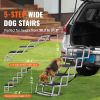 Dog Stair for Cars, Wide 5-step Dog Car Steps, Folding Dog Car Ramp with Nonslip Surface, Portable Pet Steps Lightweight Aluminum for Car