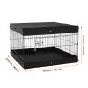Dog Playpen, 4 Pcs 24 x 36 in Panels Foldable Metal Pet Exercise Pen, Dog Fence Indoor and Outdoor Pen with Door, Top Cover, and Bottom Pad