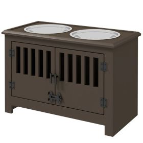 PawHut Dog Food Storage Cabinet with Elevated Bowls – Premium Feeding Station for Large Dogs