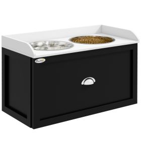 Pet Feeding Station with Storage – Elevated Dog Bowls for Large Dogs
