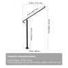 Handrails for Outdoor Steps 2-3 Step Railings Wrought Iron Handrail Stair Railings for Steps Black Iron Railings for Steps Wall and Floor Mounted with