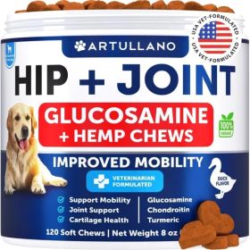 Hemp Hip & Joint Supplement for Dogs – Advanced Glucosamine Joint Support Chews