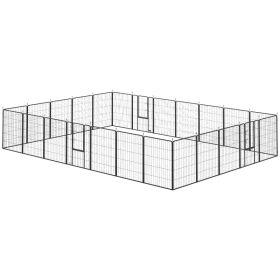 Dog Playpen For Indoor Outdoor, 24 Panels 39 H Puppy Playpen With Lockable Door, DIY Shape Pet Exercise Fence, Gray