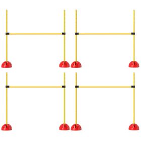 PawHut 5 Piece Dog Agility Course Backyard Set with 4 Height Adjustable Dog Agility Jumps, Carry Bag, Yellow