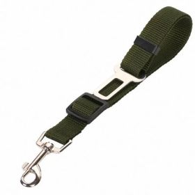 Adjustable Nylon Dog Car Safety Belt for Safe Vehicle Travel (Option: Army Green)