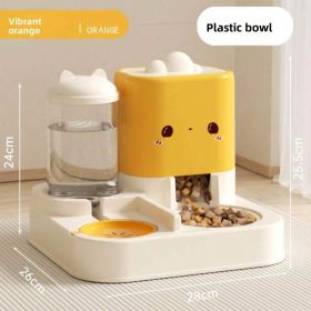 2 In 1 Automatic Pet Feeder And Water Dispenser, Large Capacity 2300ML Feeder & 1000ML Water Bowl, Gravity Refill Anti Spill Stable Pet Food Water Bow (Option: YD FAD YELLOW)