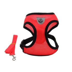 Fashionable High-end Multi-color Dog Harness (Option: Red-XL)