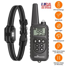 Dog Training Collar with Remote – IP68 Waterproof Rechargeable Dog Training System for 1 or 2 Dogs (Option: Black 1 Collar)