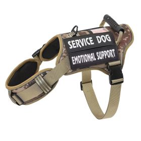 Tactical Service Dog Harness with Handle for Training, Walking & Outdoor Adventures (Option: Khaki-S)