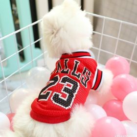 Dog Summer Clothes Shirt (Option: Red-Number8)