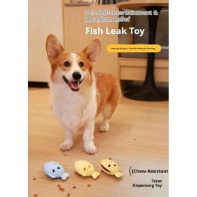Fish-Shaped Dog Treat Dispenser Toy, Food-Grade Silicone Slow Feeder For Boredom Relief, Self-Entertainment & Pet Interaction,Durable Chew Toy (Option: Yellow)