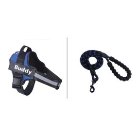 Adjustable Dog Harness & Leash Set for Comfortable Everyday Walks (Option: Blue-M)