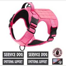Tactical Service Dog Harness with Reflective No-Pull Design (Option: Pink-S)