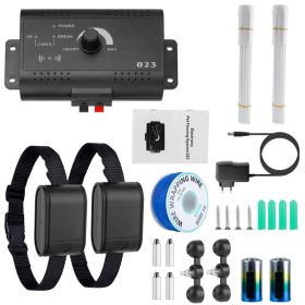 Electric Dog Fence System with Waterproof Collar Receiver | In-Ground Pet Containment System for Small, Medium & Large Dogs (Option: System)