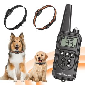 Dog Training Collar with Remote – IP68 Waterproof Rechargeable Dog Training System for 1 or 2 Dogs (Option: Black 2 Collar)