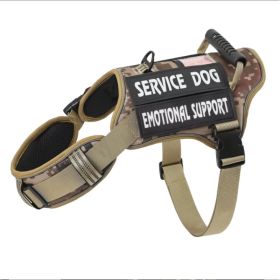 Tactical Service Dog Harness with Control Handle & Reflective No-Pull Design (Option: Khaki-S)