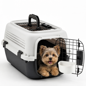 TSA Airline Approved Hard-Sided Dog Carrier for Small & Medium Dogs (Option: Beige grey)