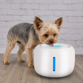 2.5L Smart Pet Water Fountain – Quiet Automatic Pet Drinking Fountain with LED Light & 7 Filters (Color: White)