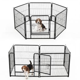 Foldable Metal Dog Play Pen with Secure Door for Indoor & Outdoor Use (Option: 6p24in)