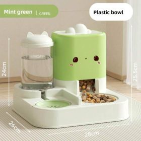 2 In 1 Automatic Pet Feeder And Water Dispenser, Large Capacity 2300ML Feeder & 1000ML Water Bowl, Gravity Refill Anti Spill Stable Pet Food Water Bow (Option: YD FAD GREEN)