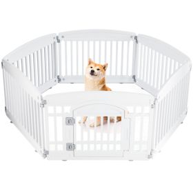 Foldable Dog Playpen for Indoor & Outdoor Use (Option: White6Panel)