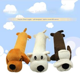 Pet dog gnaws and makes sounds toy dog plush toy; clean teeth toy dog toy cat toy (Colour: Coffee dog)