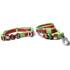 Waterproof Dual-Color PVC Dog Leash & Collar Set with DIY Accessories (Option: Red-15mm)