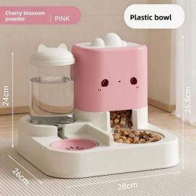 2 In 1 Automatic Pet Feeder And Water Dispenser, Large Capacity 2300ML Feeder & 1000ML Water Bowl, Gravity Refill Anti Spill Stable Pet Food Water Bow (Option: YD FAD PINK)