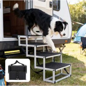 Foldable Dog Ramp for Cars, SUVs & Trucks – Portable Pet Stairs for Large Dogs (Option: Black)