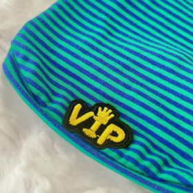 VIP Baby Dog Tee (Color: Striped Green, size: LG)