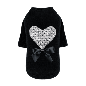 Oh my Heart Dog Sweater (Color: Black, size: XXS)